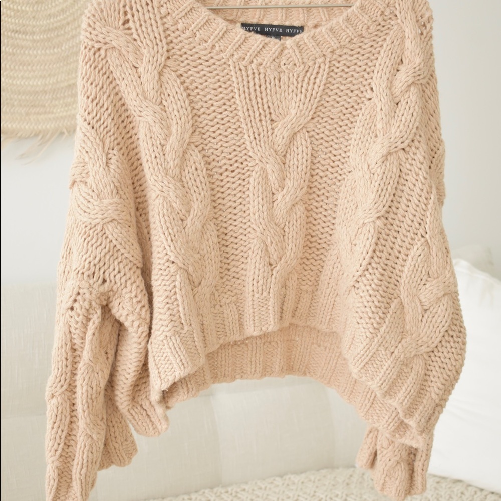 HYFVE neutral brown crop sweater